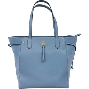 Kate Spade Marti Leather Suede Large Shoulder Tote Bag Pastel Dusty Blue Casual